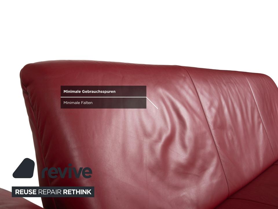 Koinor Rossini Leder Dreisitzer Rot Rubin Sofa Couch – Bild 9