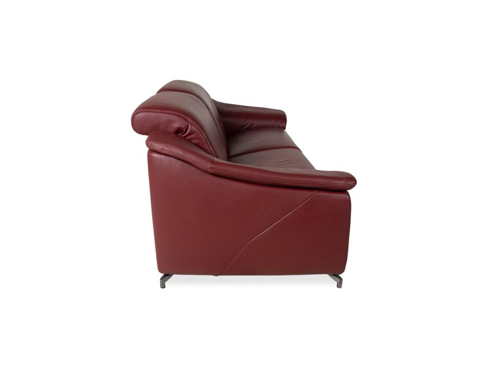 Himolla Dreisitzer Leder Sofa Rot Weinrot manuelle Funktion Couch – Bild 11
