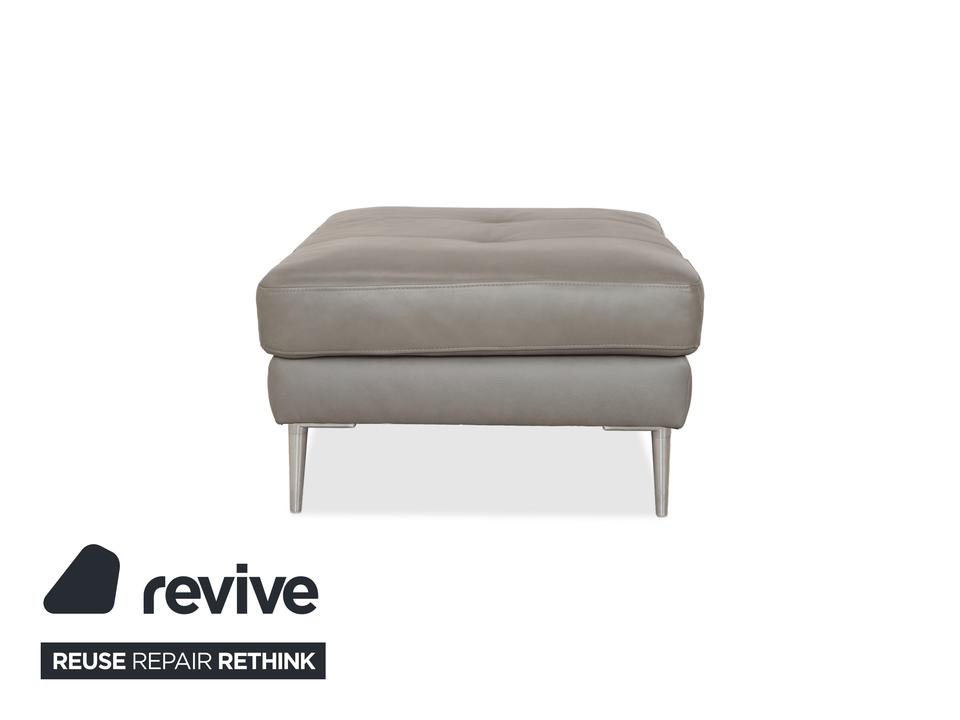 Gutmann Factory Leder Hocker Grau Chrom Füße – Bild 7