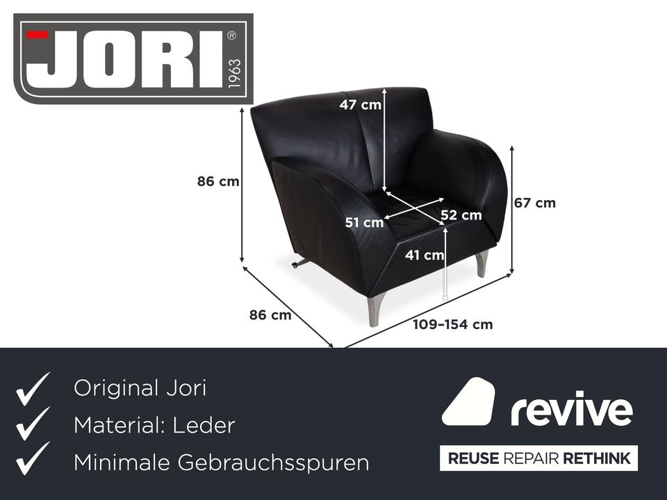 Jori JR 8400 Leder Sessel Schwarz manuelle Funktion – Bild 2