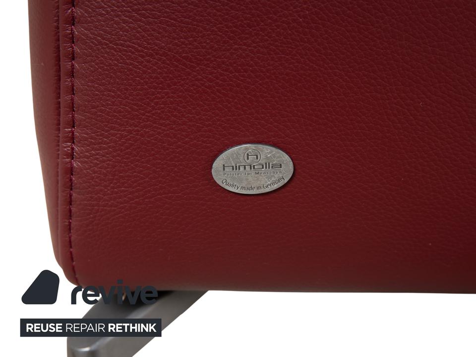 Himolla Dreisitzer Leder Sofa Rot Weinrot manuelle Funktion Couch – Bild 10