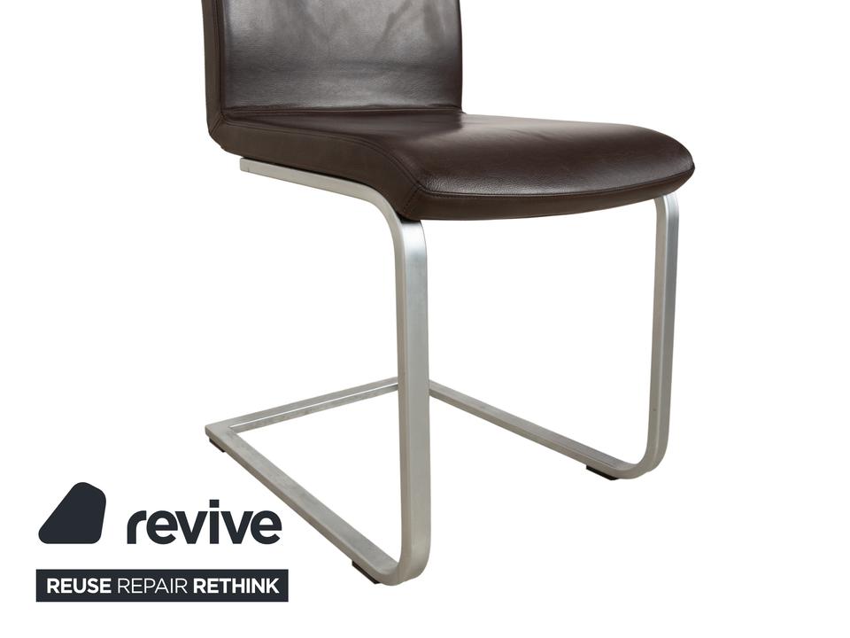 6er Garnitur Wöstmann Leder Stuhl Dunkelbraun – Bild 5