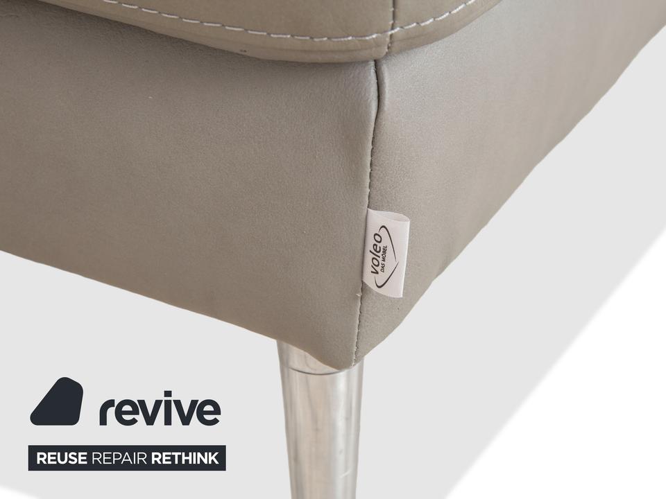 Gutmann Factory Leder Hocker Grau Chrom Füße – Bild 6