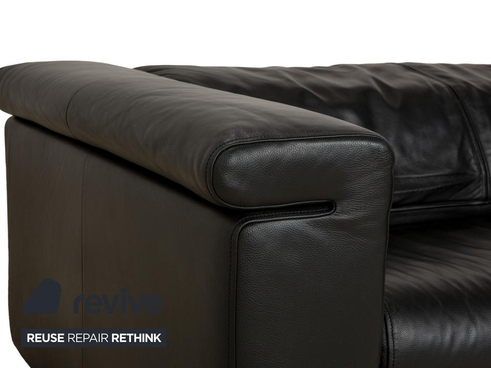 Rolf Benz 6800 Leder Dreisitzer Schwarz manuelle Funktion Sofa ✨ – Bild 6