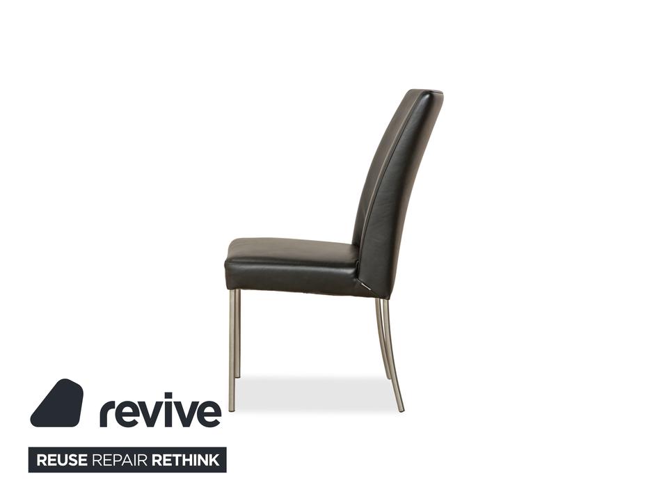 4er Garnitur bert plantagie Leder Stuhl Schwarz – Bild 8