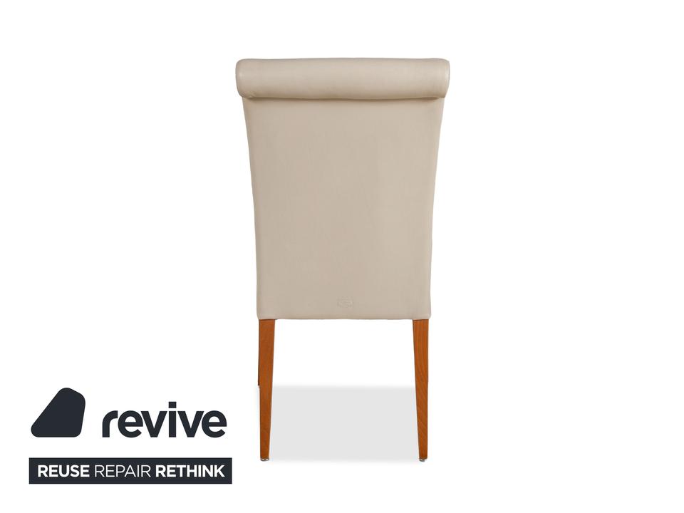 6er Garnitur Poltrona Frau Vittoria Leder Stuhl Creme – Bild 11