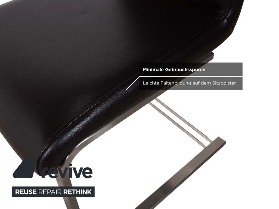 4er Garnitur Venjakob Leder Stuhl Braun – Bild 9