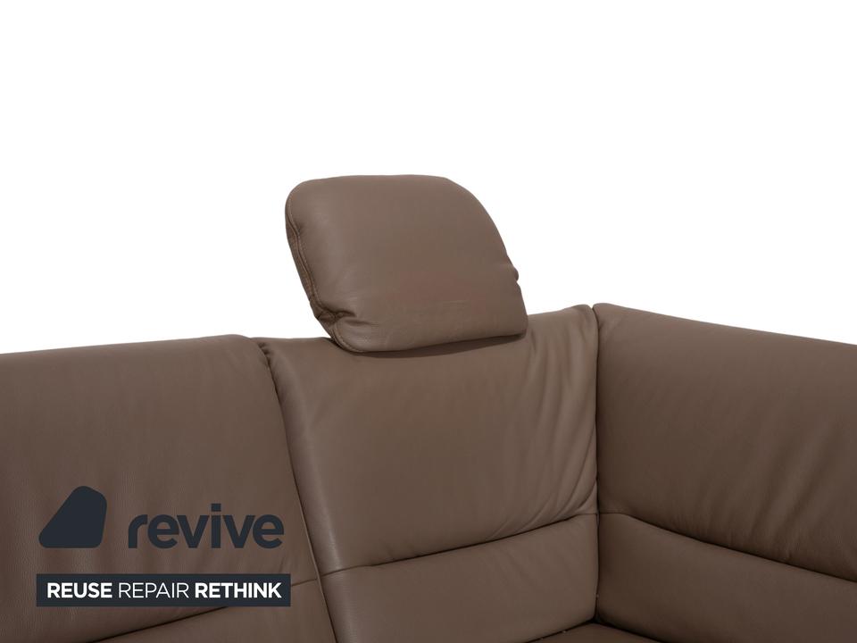 Polinova Leder Ecksofa Grau Braun Grau Taupe Couch elektrische – Bild 8