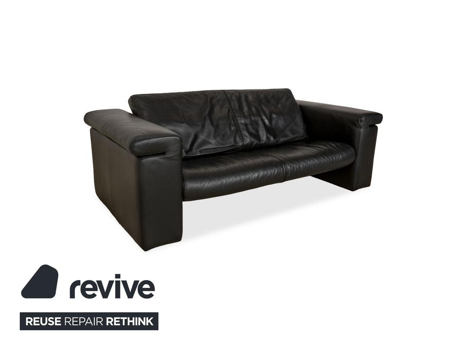 Rolf Benz 6800 Leder Dreisitzer Schwarz manuelle Funktion Sofa ✨ – Bild 4