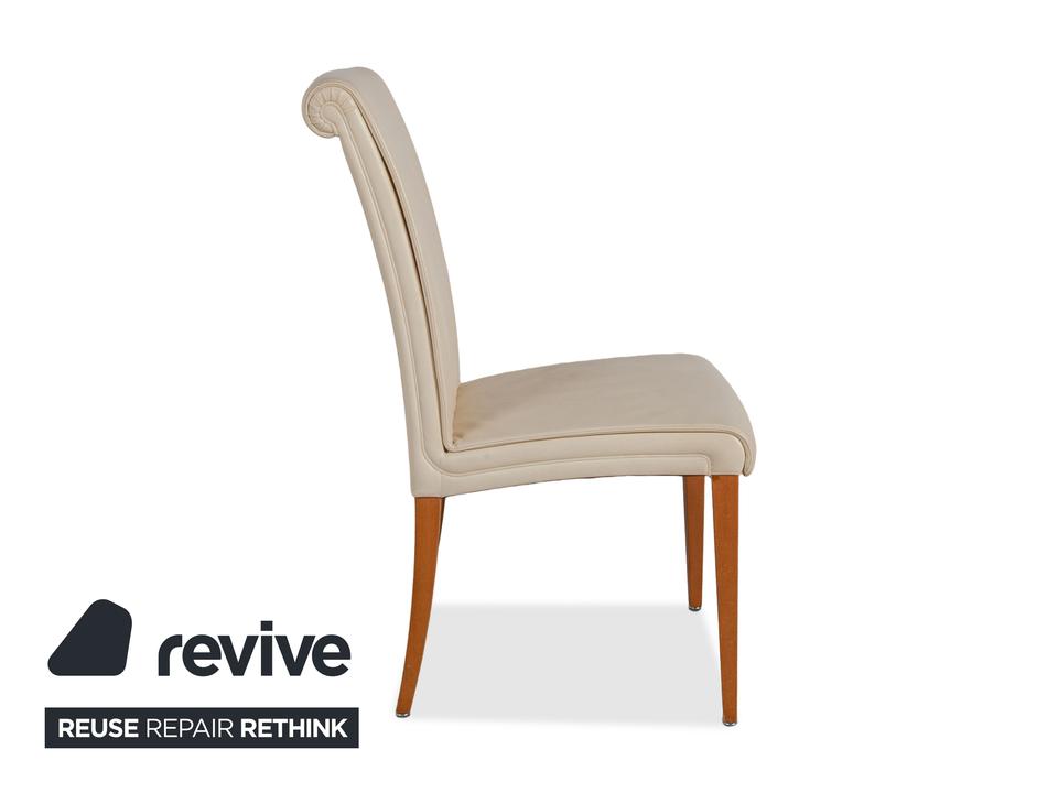 6er Garnitur Poltrona Frau Vittoria Leder Stuhl Creme – Bild 10