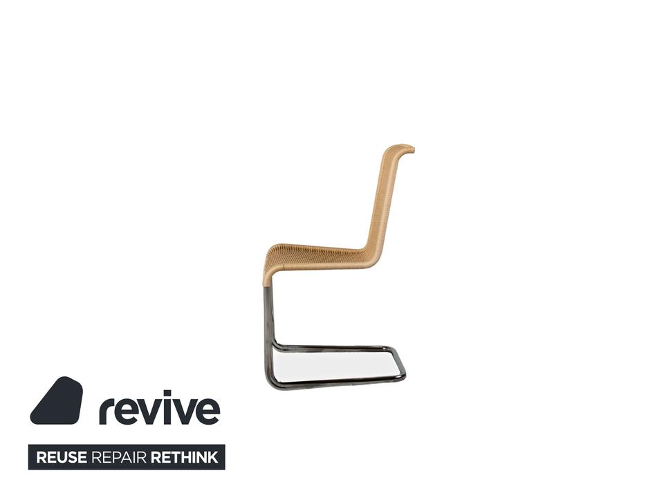 4er Garnitur Tecta B20 Geflecht Stuhl Beige Chrom – Bild 9