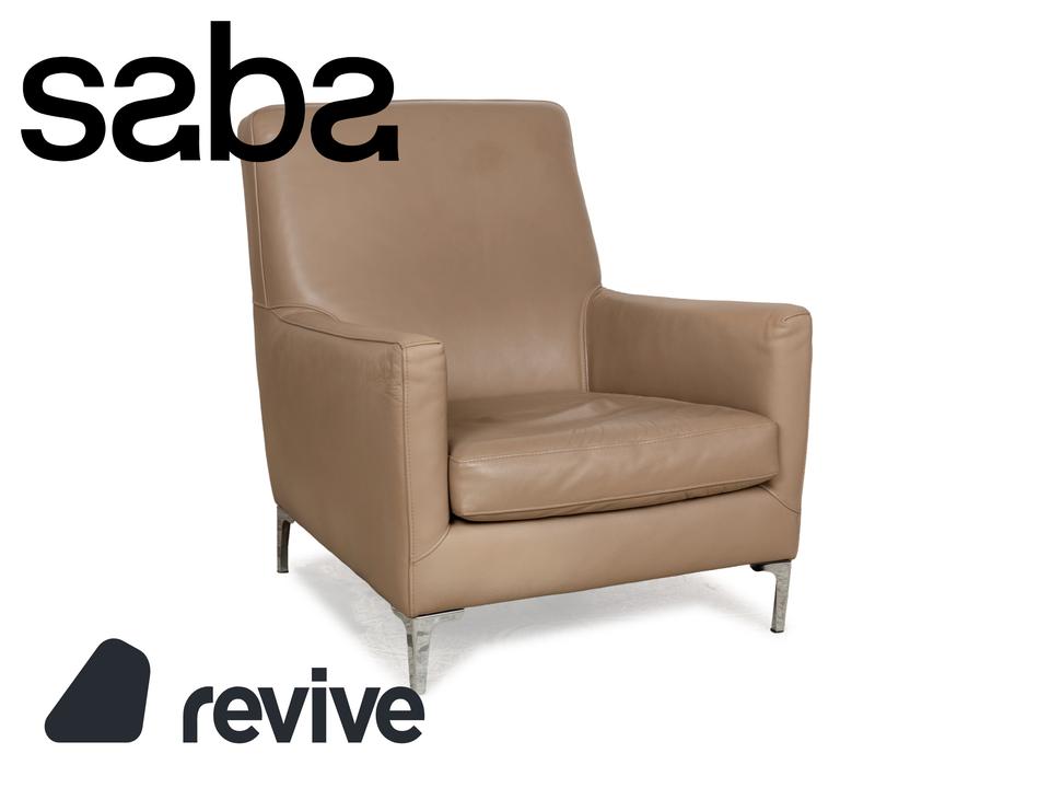 Saba Italia Leder Sessel Braun Hellbraun Beige