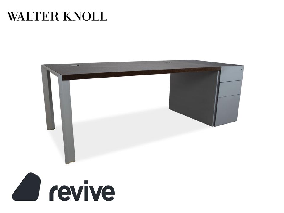 Walter Knoll Icon Holz Braun Grau Schreibtisch Schublade