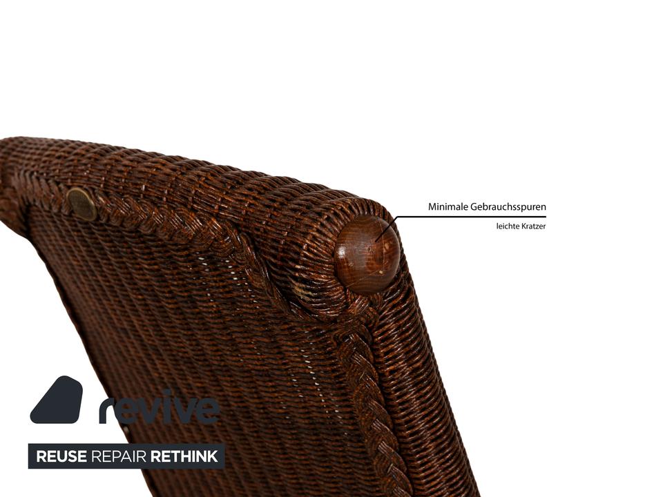 5er Garnitur Lloyd Loom Holz Stuhl Braun Esszimmer – Bild 11
