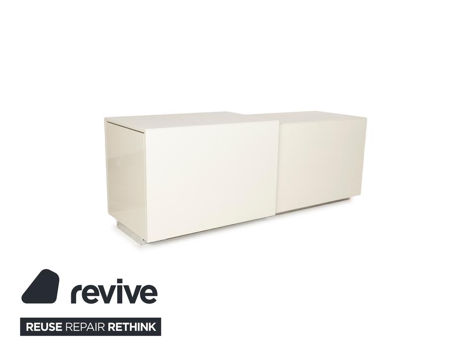 Hülsta Lilac Holz Sideboard Weiß Creme Hochglanz Funktion – Bild 3