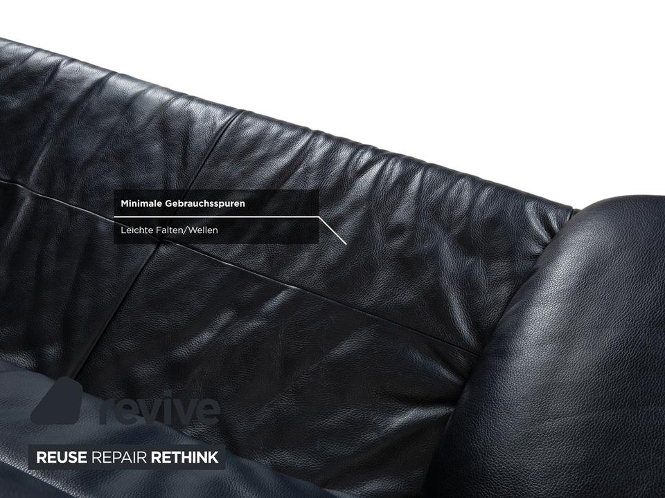 Rolf Benz BMP 418 Leder Zweisitzer Blau Dunkelblau Sofa Couch – Bild 10
