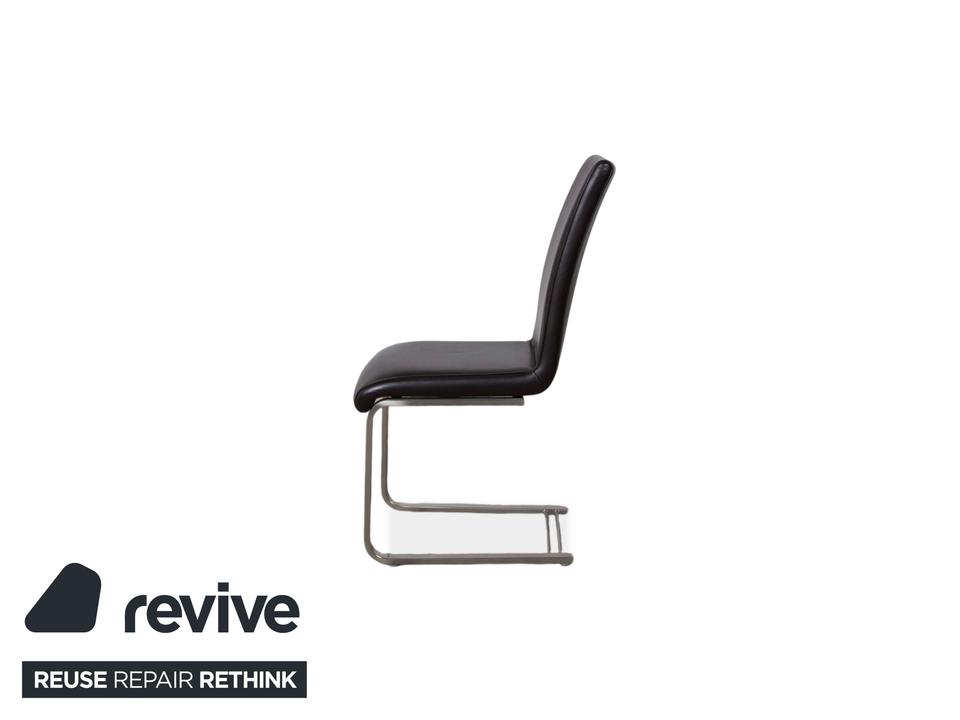 4er Garnitur Venjakob Leder Stuhl Braun – Bild 13