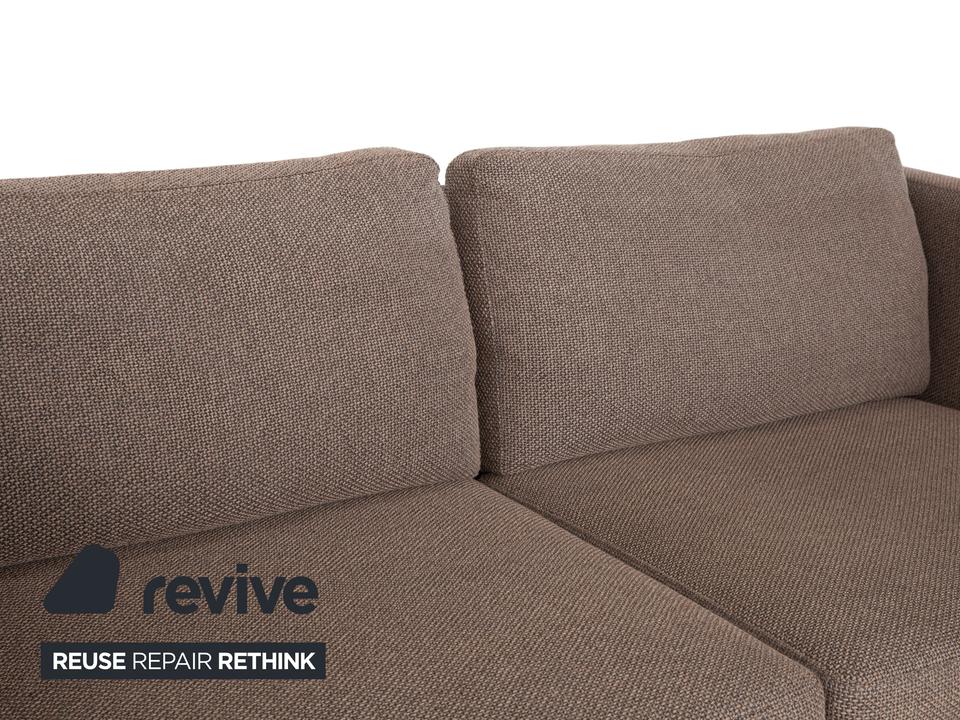 COR Conseta Stoff Zweisitzer Hocker Grau Braun Sofa Couch – Bild 5