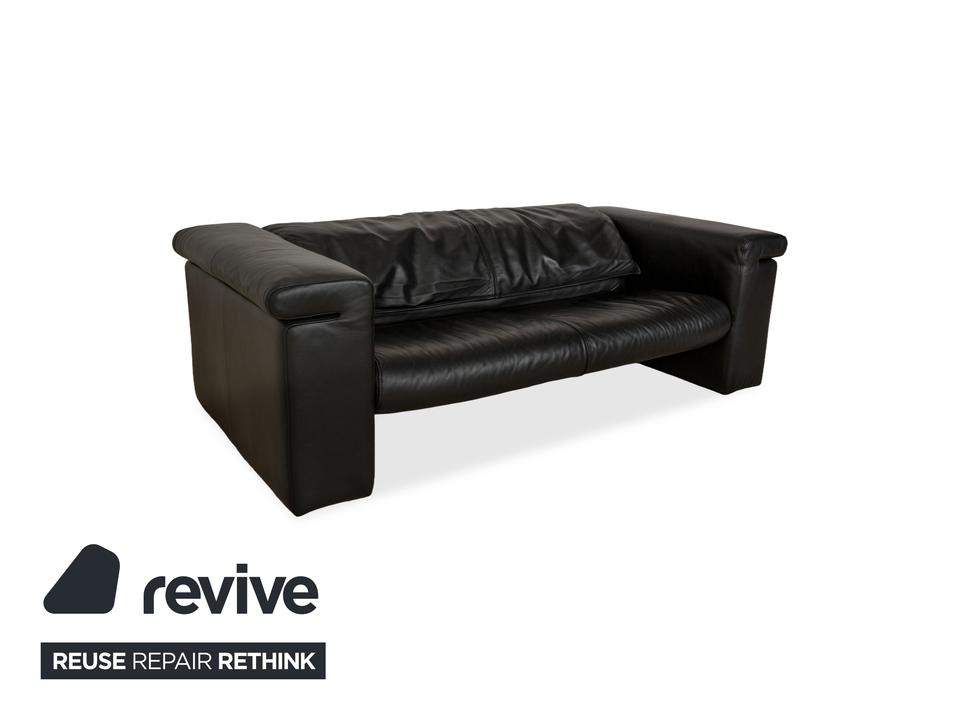Rolf Benz 6800 Leder Dreisitzer Schwarz manuelle Funktion Sofa ✨ – Bild 3