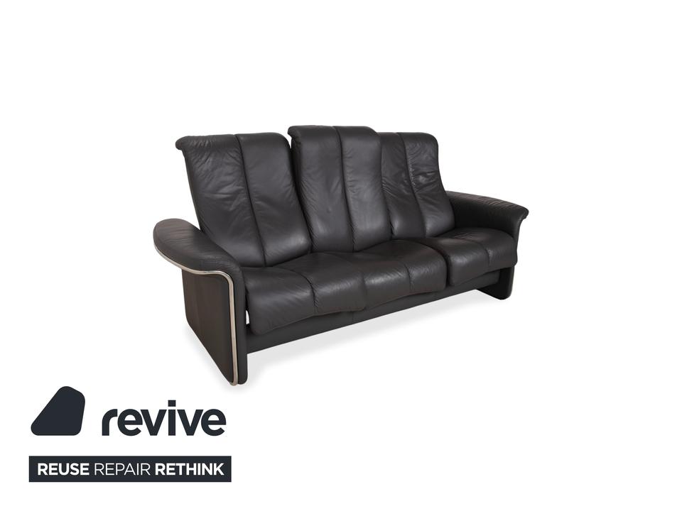 Stressless Soul Leder Dreisitzer Zweisitzer Dunkelgrau Anthrazit – Bild 10