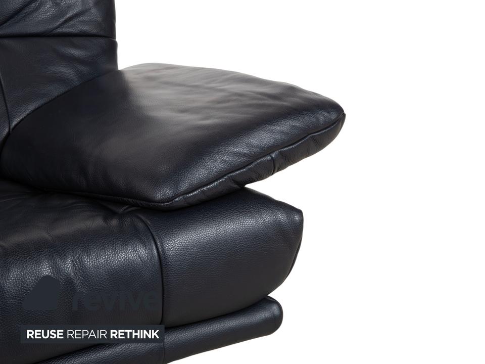 Rolf Benz BMP 418 Leder Zweisitzer Blau Dunkelblau Sofa Couch – Bild 3