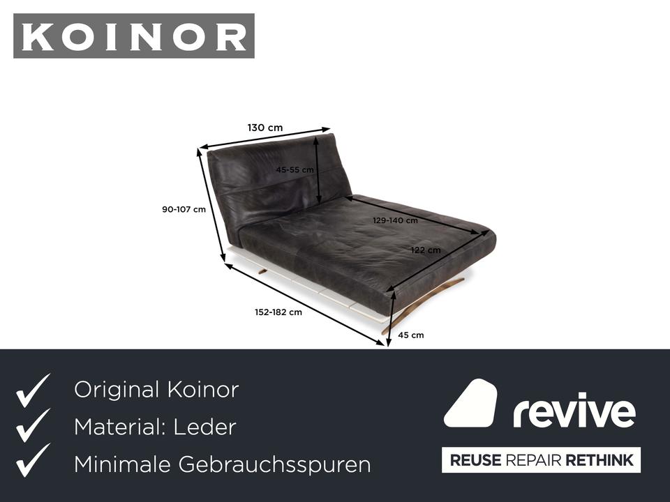 Koinor Marylin Leder Metall Liege Grau Weiß – Bild 2