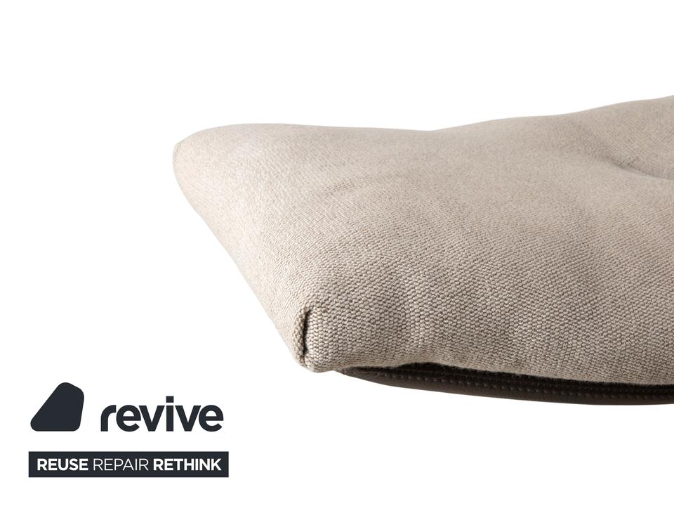 COR Cordia Lounge Sessel inkl. Hocker Leder Braun Stoff Beige – Bild 8