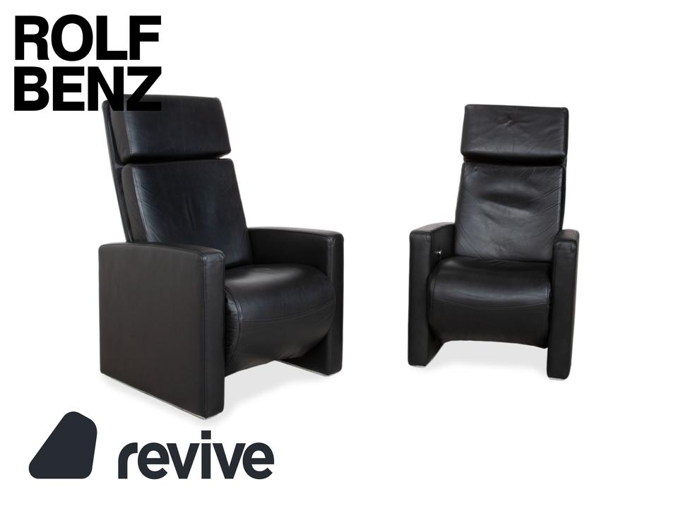 Rolf Benz EGO Leder Sessel Schwarz manuelle Funktion Hochlehner