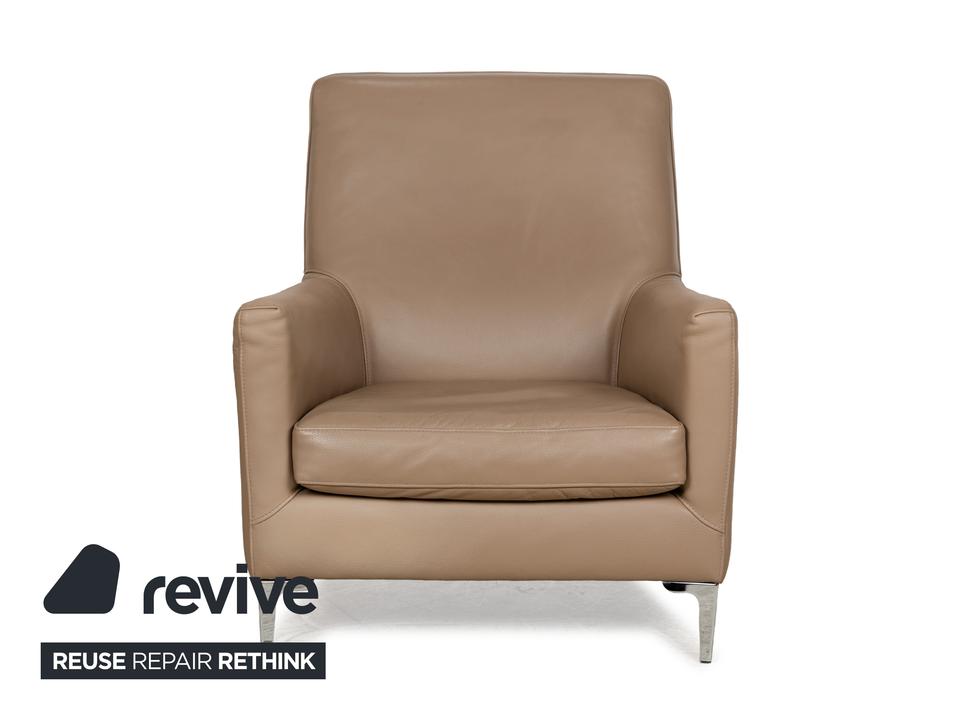 Saba Italia Leder Sessel Braun Hellbraun Beige – Bild 13