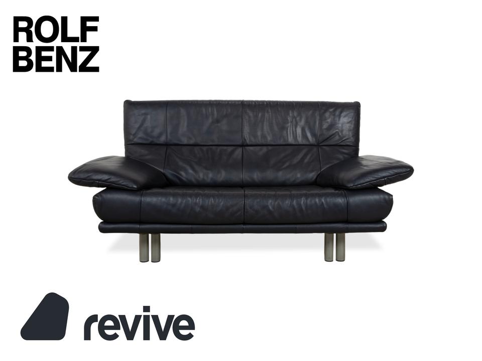 Rolf Benz BMP 418 Leder Zweisitzer Blau Dunkelblau Sofa Couch
