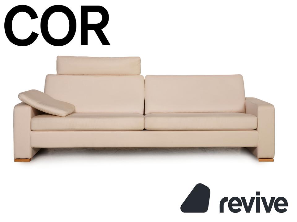 Cor Conseta Stoff Sofa Creme Dreisitzer Couch