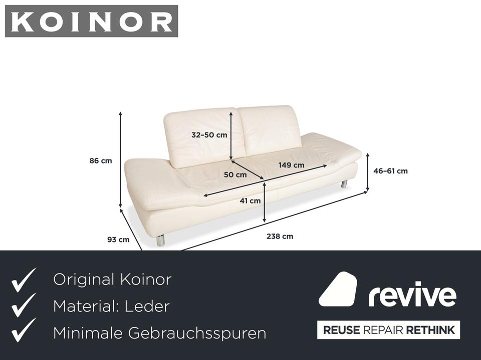 Koinor Rivoli Leder Dreisitzer Creme Weiß manuelle Funktion Sofa – Bild 2