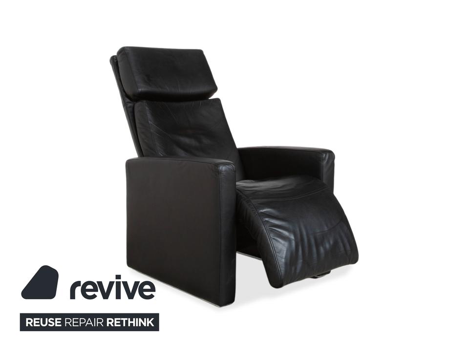 Rolf Benz EGO Leder Sessel Schwarz manuelle Funktion Hochlehner – Bild 5