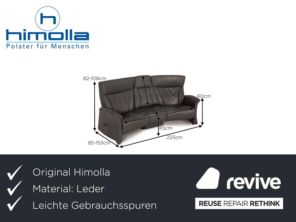 Himolla Cumuly Leder Sofa Grau Dreisitzer Couch – Bild 2