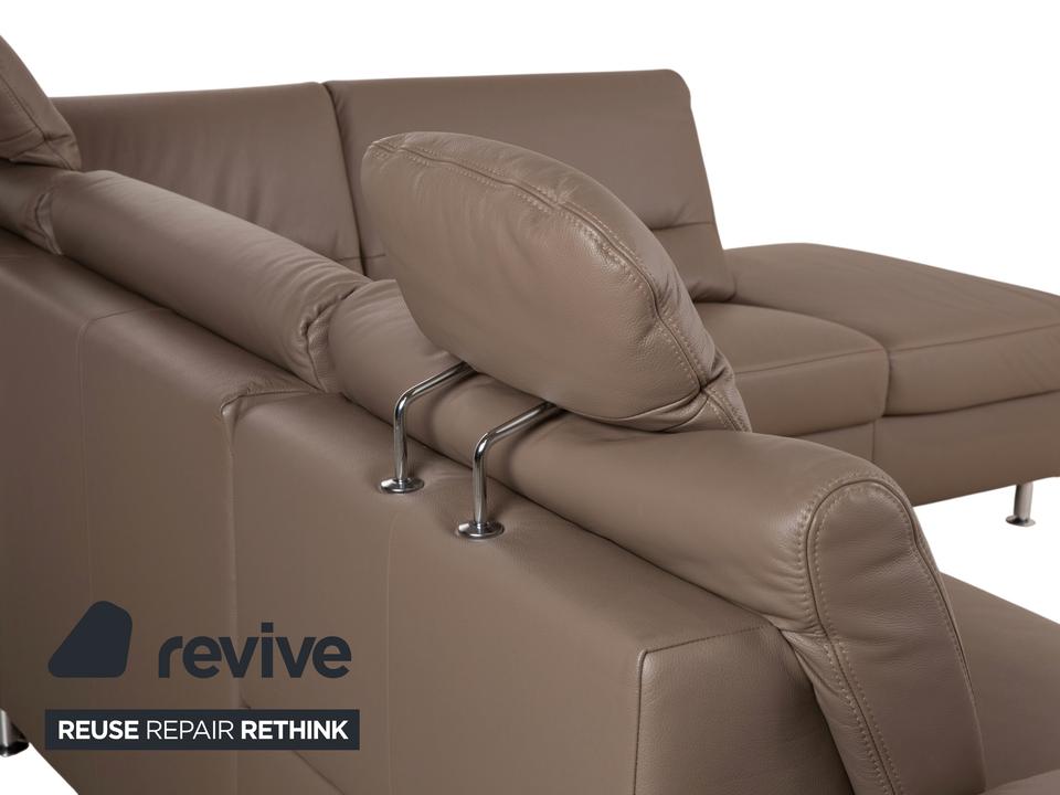 Polinova Leder Ecksofa Grau Braun Grau Taupe Couch elektrische – Bild 12