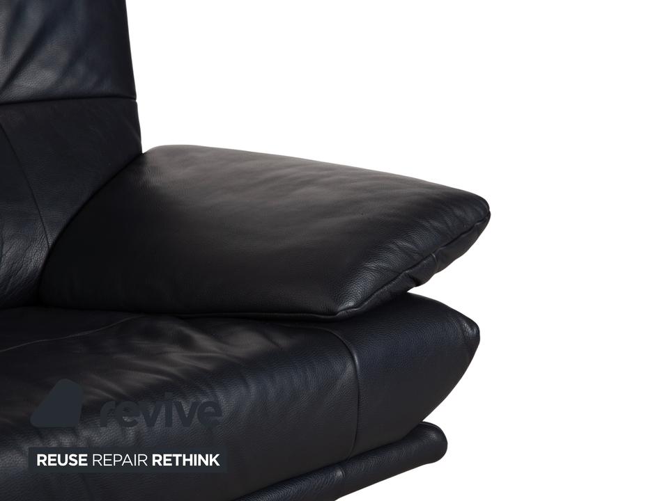 Rolf Benz BMP 418 Leder Zweisitzer Dunkelblau Sofa Couch – Bild 3