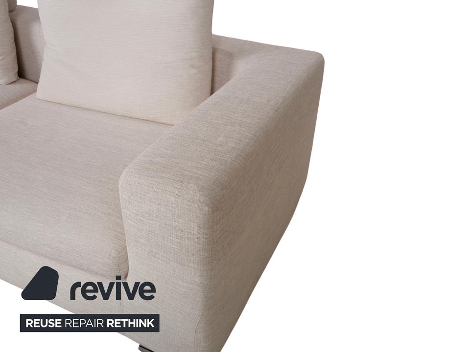 Sabe Italia Stoff Dreisitzer Creme Sofa Couch – Bild 5