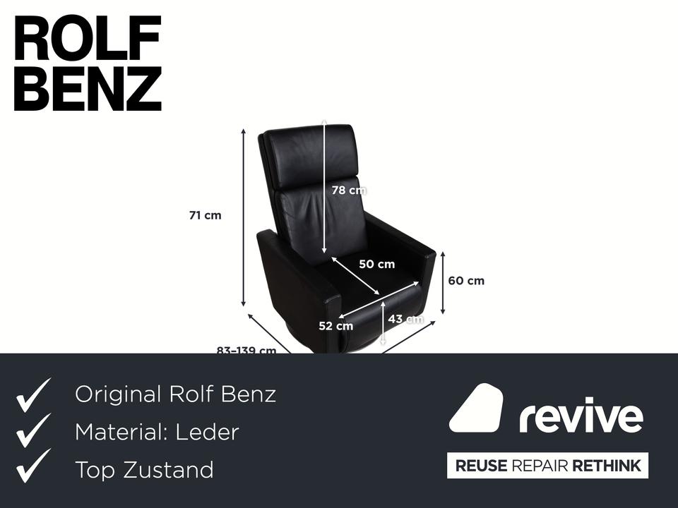 Rolf Benz EGO Leder Sessel Schwarz manuelle Funktion – Bild 2