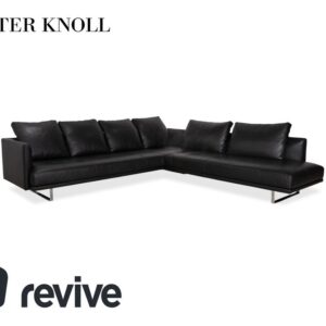 Walter Knoll Prime Time Leder Chrom Ecksofa Schwarz Sofa Couch
