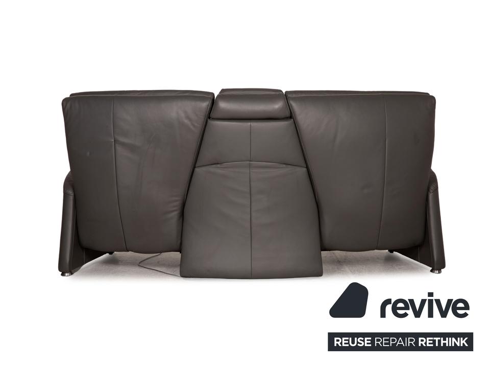 Himolla Cumuly Leder Sofa Grau Dreisitzer Couch – Bild 13