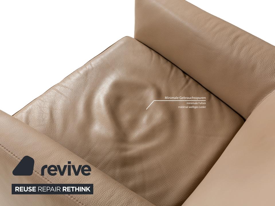 Saba Italia Leder Sessel Braun Hellbraun Beige – Bild 6