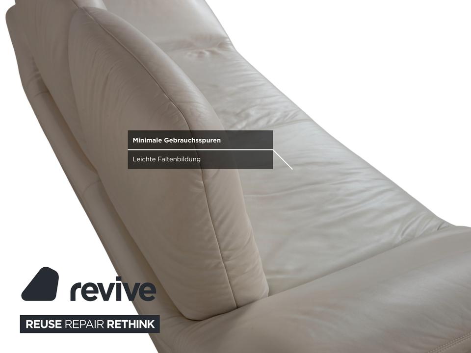 Koinor Rivoli Leder Zweisitzer Creme Weiß Grau Greige manuelle – Bild 14