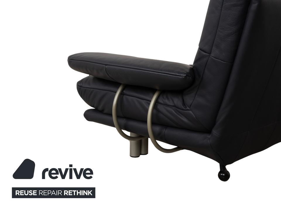 Rolf Benz BMP 418 Leder Zweisitzer Dunkelblau Sofa Couch – Bild 5