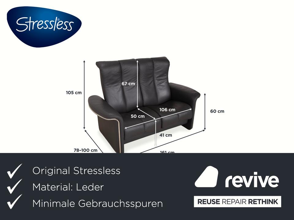 Stressless Soul Leder Zweisitzer Dunkelgrau Anthrazit manuelle – Bild 2