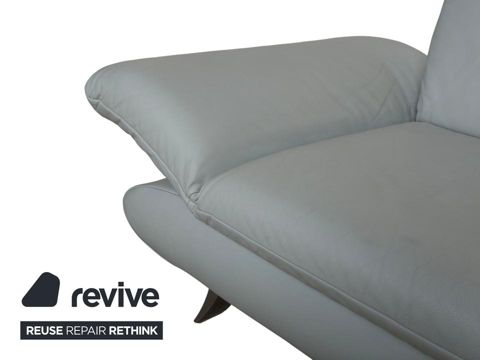 Koinor Rossini Leder Zweisitzer Blau Eisblau manuelle Funktion – Bild 8