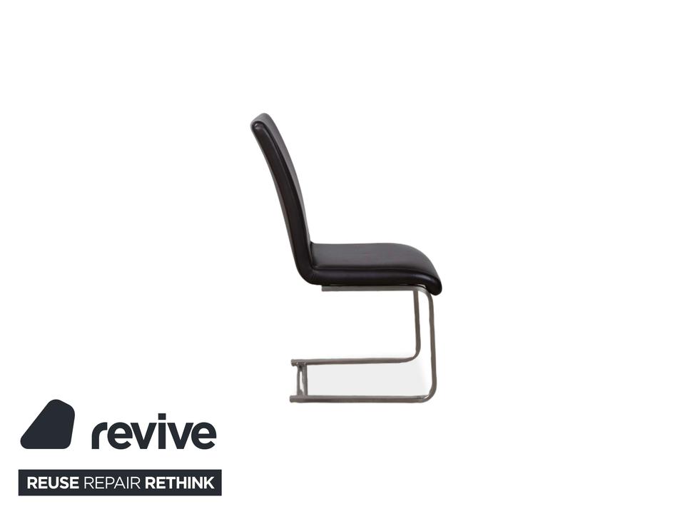 4er Garnitur Venjakob Leder Stuhl Braun – Bild 11