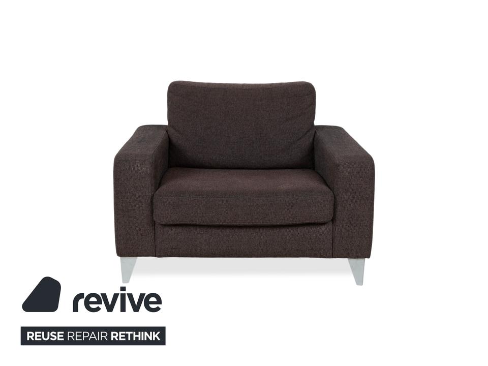Ewald Schillig Stoff Sessel Braun Grau – Bild 10
