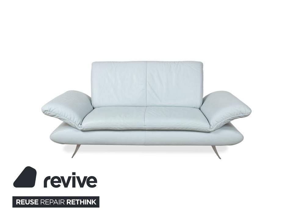 Koinor Rossini Leder Zweisitzer Hocker Blau Grau manuelle – Bild 4