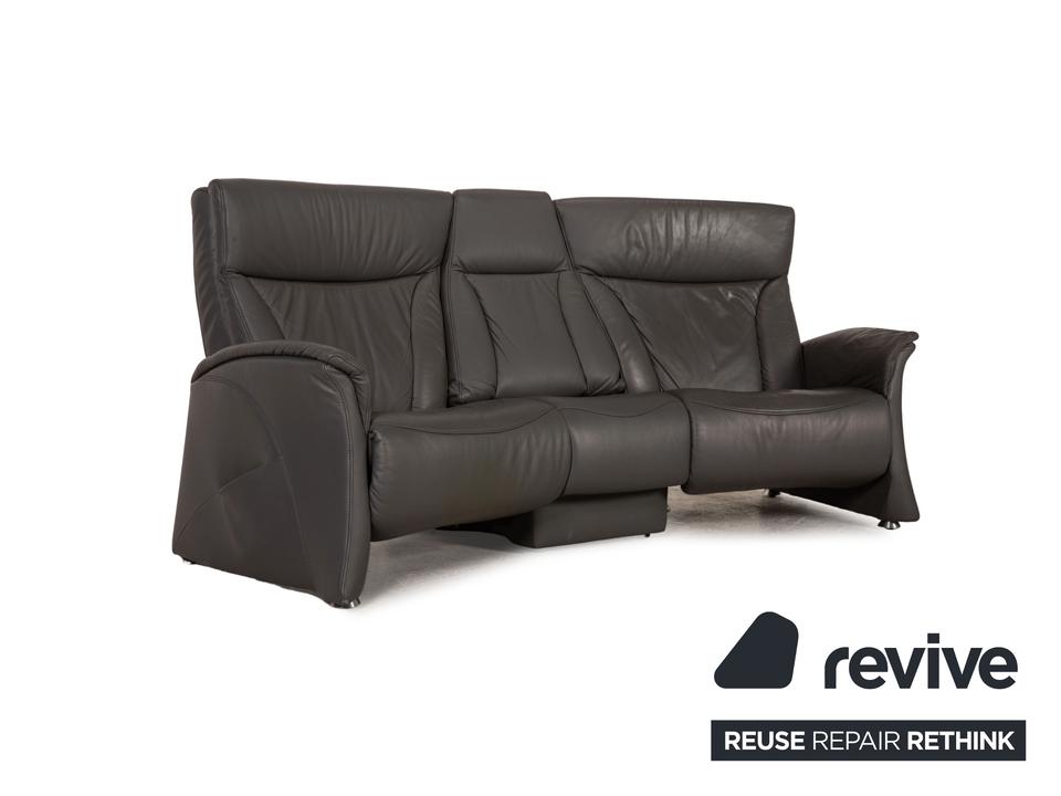 Himolla Cumuly Leder Sofa Grau Dreisitzer Couch – Bild 11