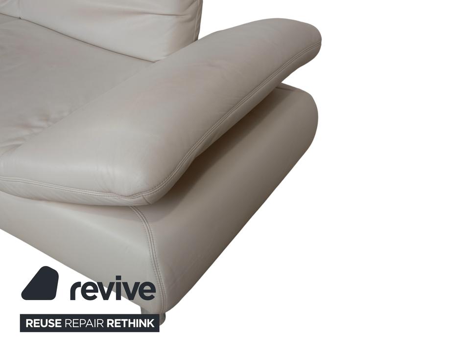 Koinor Rivoli Leder Zweisitzer Creme Weiß Grau Greige manuelle – Bild 10